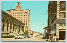 1950s Proctor Street View Classic Cars Goodhue Hotel Port Arthur Texas Postcard picture