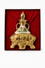 Jim Beam 175 Months Gold Ceramic Decanter W/Original Red Satin Display Box picture