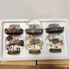 1999 Bradford Edition Carousels for All Seasons Ornaments ~ Lot Of 3 Christmas picture