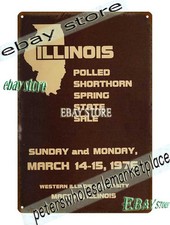 1976 Macomb Illinois Spring State Sale Poster Tin Sign Shorthorn man cave decor picture