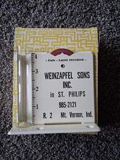 Vintage Morco Metal Steel  Rain Gauge Recorder Promo Weinzapfel's St. Phillips picture