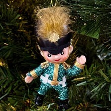 1960s Japanese Vintage Handcrafted Blue Glitter Toy Soldier picture