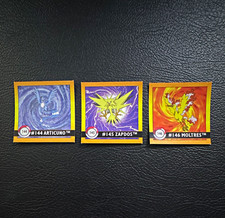 1999 Pokemon Artbox Stickers #144-146 Articuno Zapdos Moltres Set picture