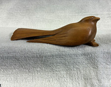  Vintage Hand Carved Wood Long Tail Bird Sculpture Figurine Folk art  picture