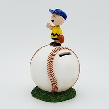 HTF Charlie Brown Baseball Coin Bank 8842 Vintage Peanuts Collectiblle Westland picture