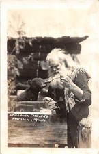 H32/ Harrison Michigan RPPC Postcard c40s Spikehorn Black Bear Den 31 picture