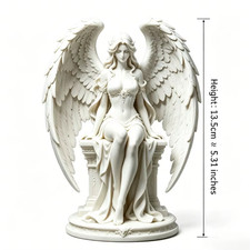 Seated winged angel statue classical goddess figurine feather wings home decor picture