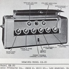 1947 Newcomb Amp Model KX-30 Wire Schematic Service Manual Vintage Original picture