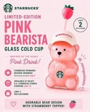 2026 HOT Starbucks Bearista Bear Cup Tumblers Strawberry Topper Baseball cap picture