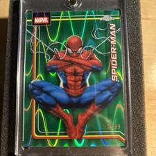 SPIDER-MAN 2026 Topps Chrome Marvels #163 Green Raywave Refractor /99 SP picture