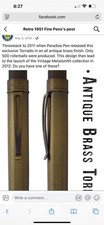 Retro 1951 Tornado Rollerball Antique Paradise Pen Brass LE Original Box & Tube picture