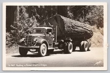 Oregon Hauling Forest Giant Logging Truck RPPC Real Photo Postcard picture
