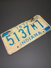 1971 Indiana License Plate Dealer # 5137 Vintage Decor picture