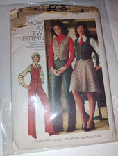 1972 Vintage SIMPLICITY 5206 Misses' Miss Petites Bias Skirt Vest Pants Size 10 picture