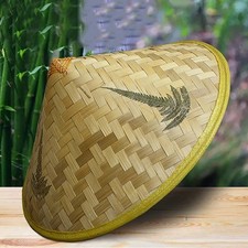 Chinese Oriental Coolie Straw-bamboo Sun Hat Farmer Rice Hat Fishing Sunshade picture