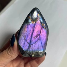 180g Natural Purple Flash Labradorite Freeform Standing Polished Healing Crystal picture