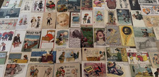 Big~LOT OF 68 Old~COMIC funny~HUMOR~Antique 1900s~POSTCARDS- In Sleeves-s633 picture