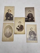 Handsome Men Victorian Dandys 5 Antique 1800s CDV Photo Cards picture