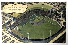 VTG 1949 FORTH WORTH TX Postcard LA GRAVE FIELD HOME OF FT WORTH CATS Mint RARE picture