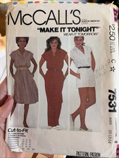 McCall's 7531 Size 10-14 Dress & Jumpsuit 1981 Cut Complete picture