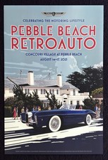 2025 Pebble Beach Concours RETROAUTO Poster BUGATTI Type 101C Exner Ghia Layzell picture