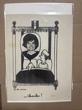 Rare Vintage Photo Jacqueline Kennedy Cartoon Showing French President De Gaulle picture