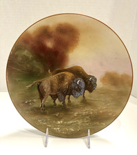Antique Morimura Brothers Nippon Blown-Out Relief Molded American Bison Plaque picture