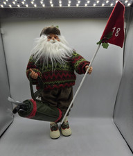 Large 17in Golfing Santa Claus Christmas Figure picture