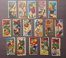 Complete Set of 16 1960s Vintage Japanese Batman Robin Bat-Manga Menko Cards DC picture