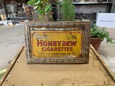 Vintage Bear's Honeydew 500 in 10 Cigarettes Ad. Old Tin Sign Board Framed picture