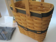 LONGABERGER Basket Collector's Club Membership Charter Basket W/ Box Fabric picture