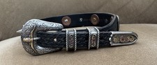 VTG Vogt Longhorn Belt Buckle Sterling Silver Gold Gems Custom Spiked Dog Collar picture
