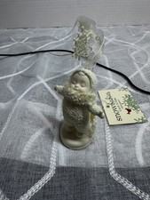 Department 56 Snowbabies Catch A Flake Hanging Ornament, White, NIB picture