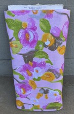 Vintage 60’s Fabric Mettler Switzerland 6 Yds Bolt Linen Blend MCM Floral Pink picture