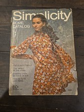 Simplicity Home Catalog 1969 Fall Fashion Sewing Patterns Winter Cover Torn. picture
