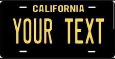 California Yellow Black License Plate Personalized Custom Car Bike Motorcycle picture
