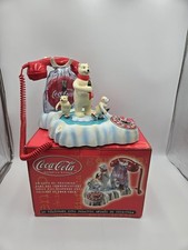 Vintage Coca Cola Polar Bear Skating Phone Boxed Melodies Work Partial Test (A1) picture