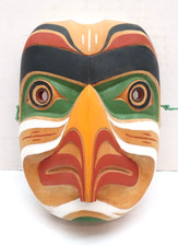 KWAKIUTL Carved Mask Northwest Coast Native American Signed EAGLE First Nations picture