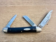 RARE 3 Blade CASEXX 10 Dot 087HE Pocket Knife Black 1970 picture