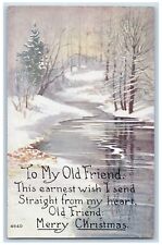 Clifton Springs NY Postcard Christmas Winter Scene Trees c1910's Posted Antique picture