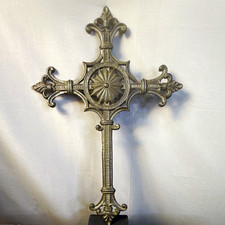Vintage cast iron goth /victorian cross 20 inches by 14 inches picture