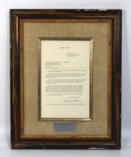 Framed Letter From Herbert Hoover to Joseph Eisendrath, Signed by Hoover, 1962 picture