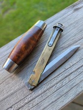 Antique Pontus Holmberg Eskilstuna Sweden Large Barrel Knife Curly Birch 4.25
