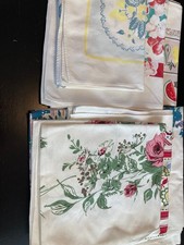 PRETTY LOT OF *6* ALMOST PERFECT TRUE VINTAGE MCM PRINT TABLECLOTHS picture