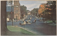Vintage Postcard Main Street Northampton Massachusetts Street Action  AA36 picture