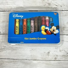 DISNEY Mickey 12 Count Jumbo Crayons Pack 2007 Peachtree Toys Coloring Set Lot picture