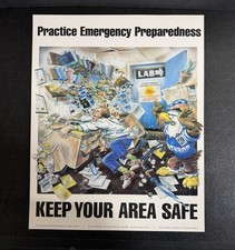 Vintage 1992 Northrop Security Poster Emergency Preparedness Eagle Art 20x16 picture