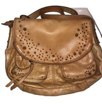 Vintage Look Large Lucky Brand Leather Bag Purse Crossbody picture