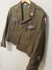 VTG WWII US Army M1944 Wool Ike Jacket Glimcher Combat Infantry Badge Ribbon picture