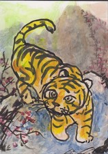 LinLi888 Lin Li's Art ACEO Original Acrylic Painting Tiger 26092502 picture